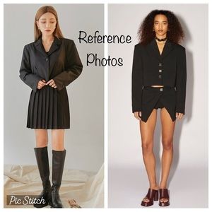 Ralph Lauren Cropped Cotton Silk Blazer